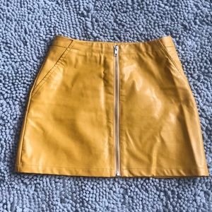 Akira Yellow Pleather Mini Skirt